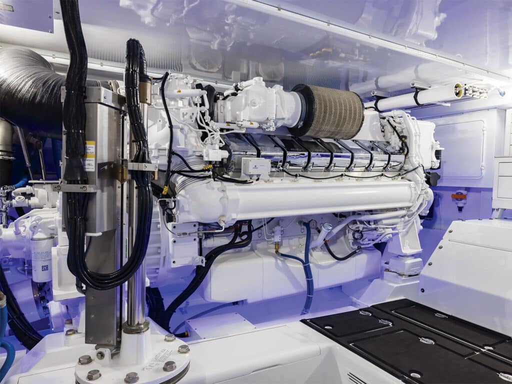 View of an engine space with installed electronics.