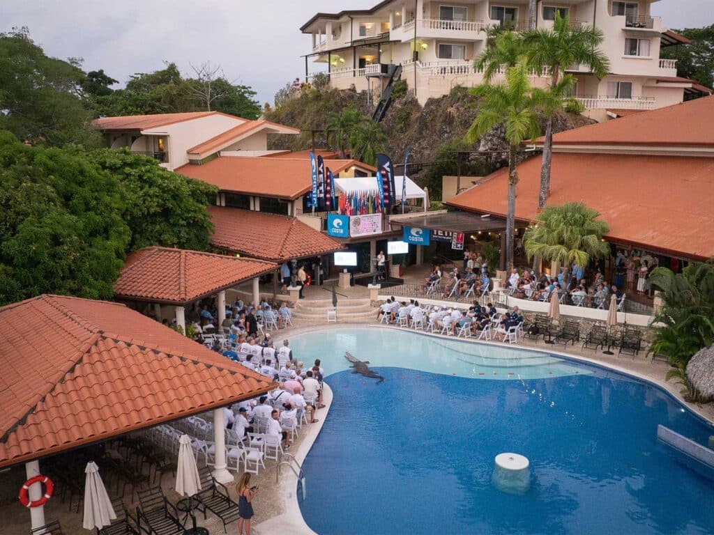 Aerial view of Marina Pez Vela resort and spa during the OWC kick-off party.