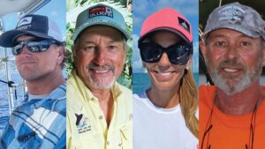 A collage of four sport-fishing anglers side-by-side.