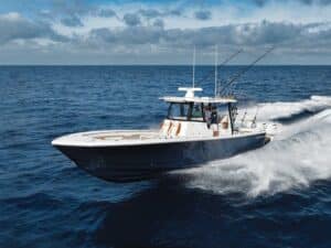 The Regulator 35 Center Console on the open water.