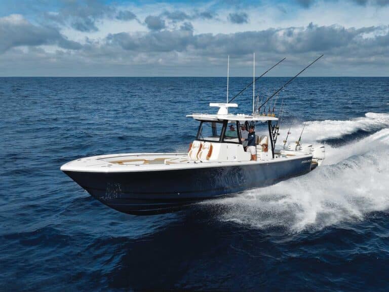 The Regulator 35 Center Console on the open water.