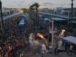 View of the crowd gathering at The Wharf during the 2025 Blue Marlin Grand Championship.