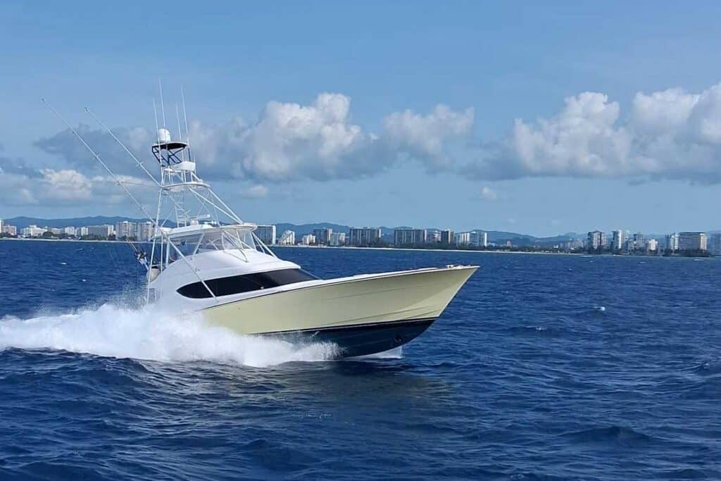 On A Call sport-fishing boat on the water.