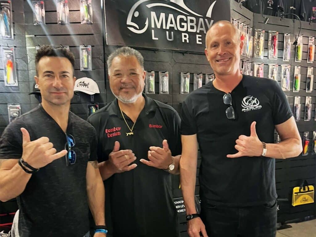 Capt. Bomboy Llanes with members of MagBay Lures