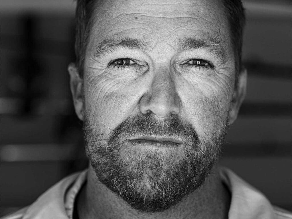 Black and white photo of Capt. Marty Bates