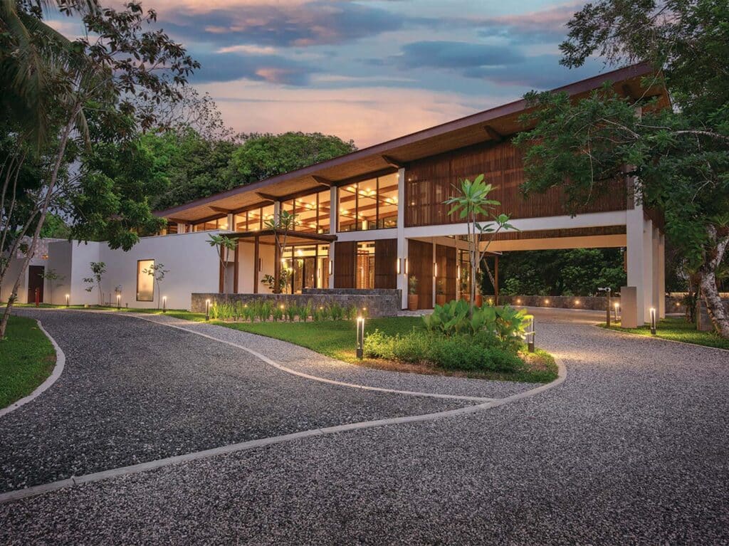 View of the Croc Bay resort.