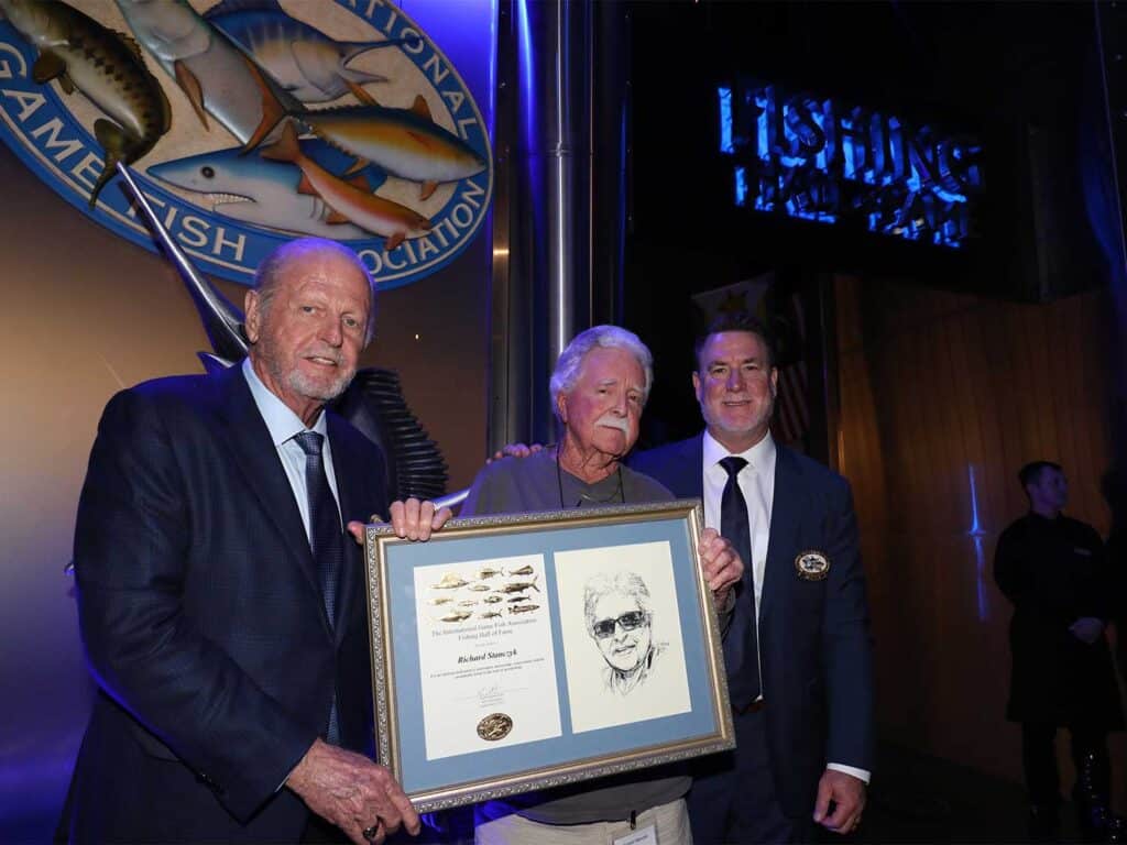 Richard Stanzcyk being presented at the IGFA Hall of Fame awards.