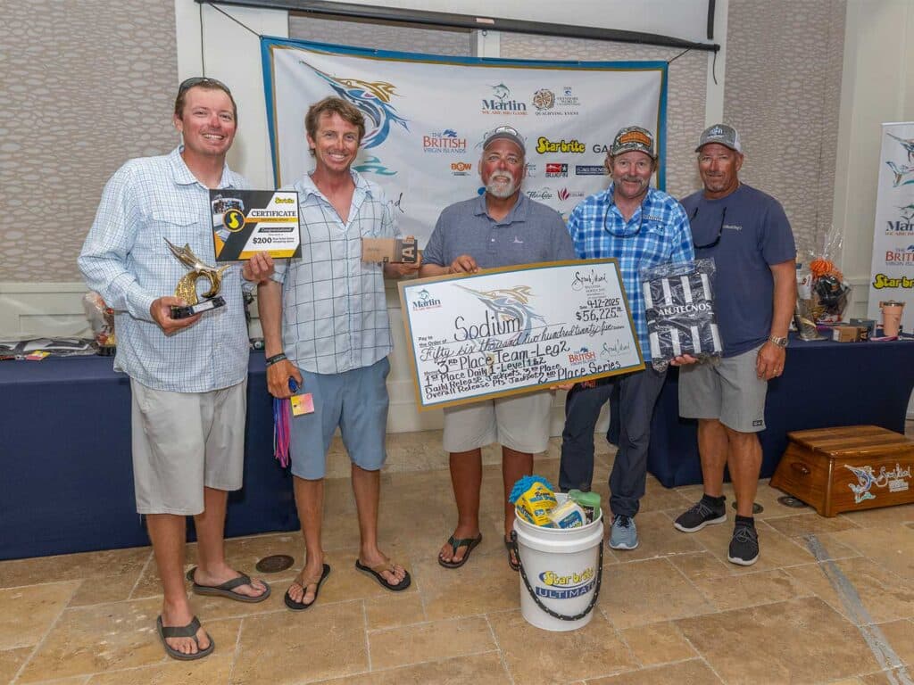 Team Sodium at the 2025 Scrub Island Billfish Series awards ceremony.