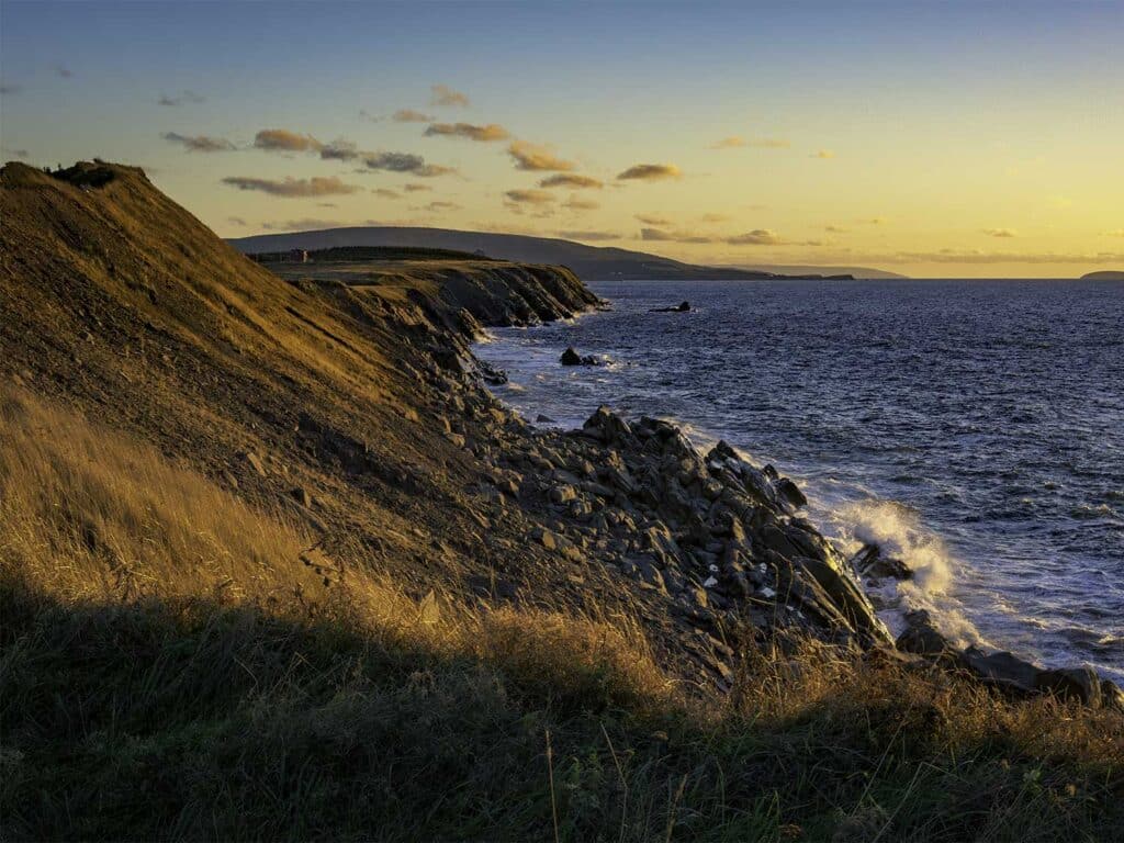 Aerial view of the Nova Scotia shoreline.