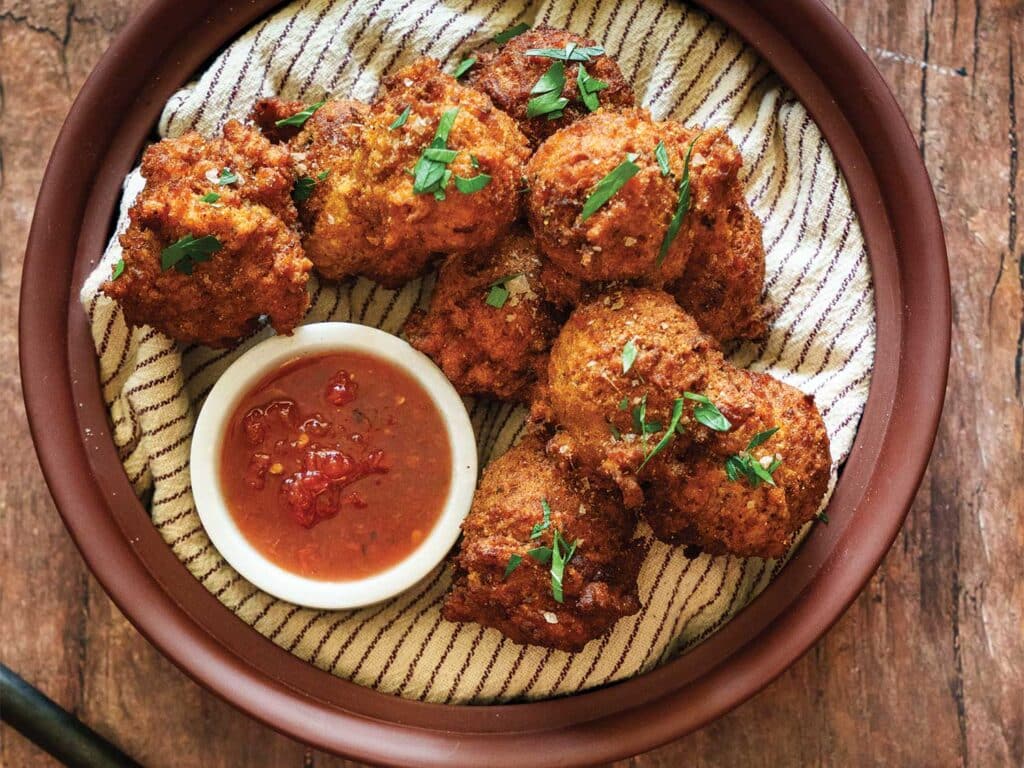 Charred Sweet Potato Hush Puppies