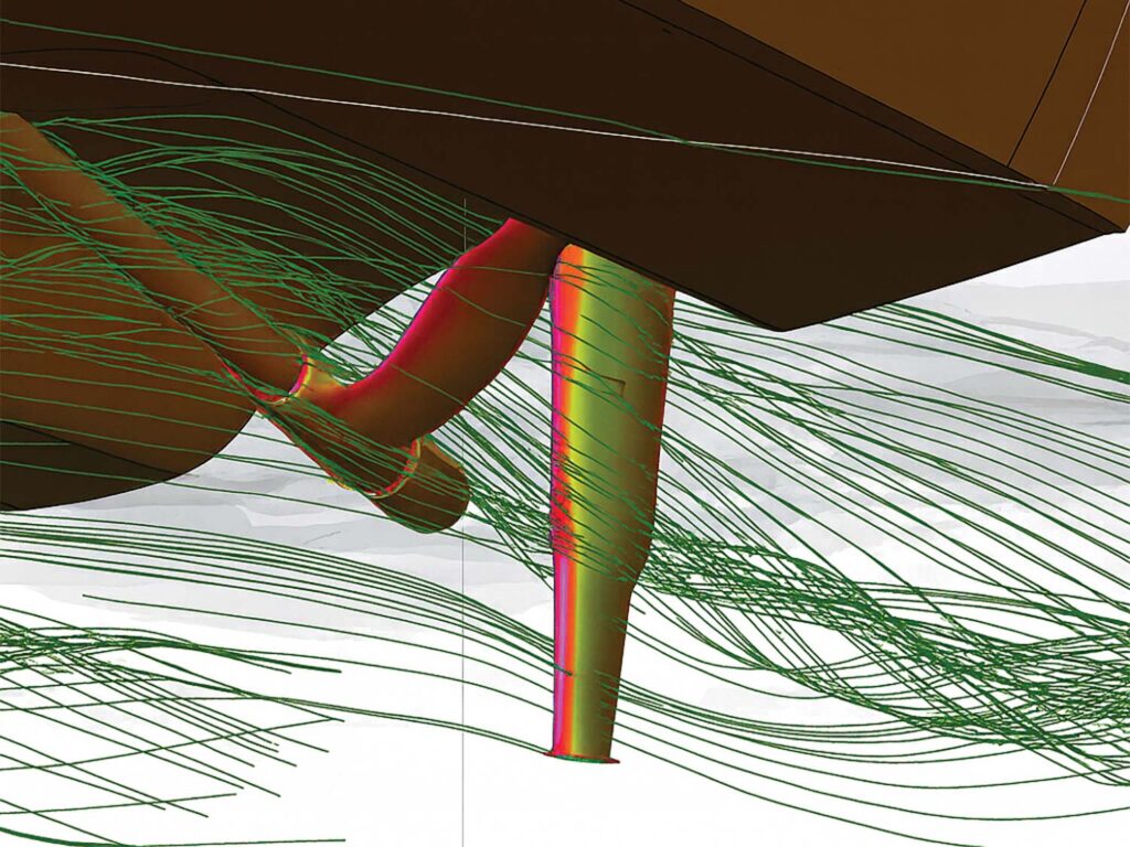 A computer scan of a sport-fishing boat.