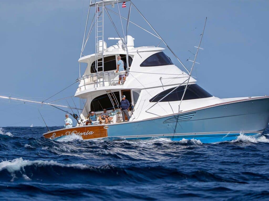 Anglers sport-fishing during the San Juan International Billfish Tournament.