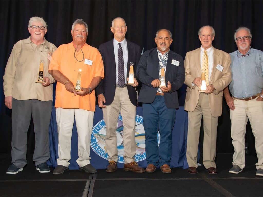 A group of boat captains at the 2025 IGFA Tommy Gifford Awards.
