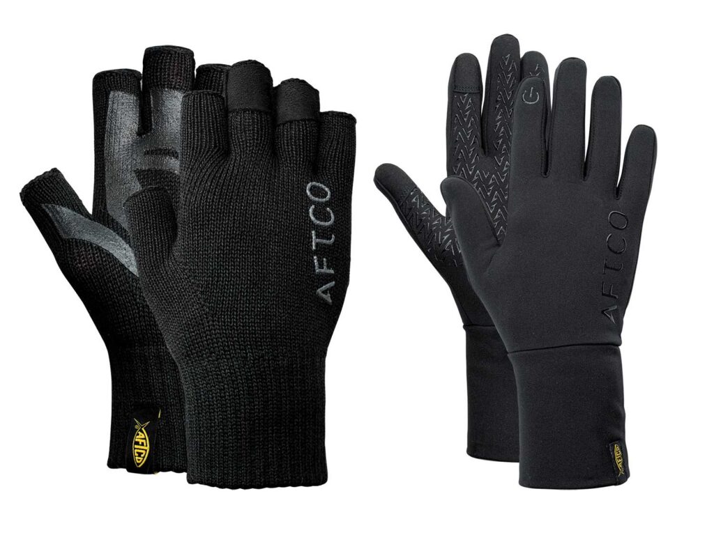 AFTCO Helm Gloves and Warm Wool Fingerless Gloves