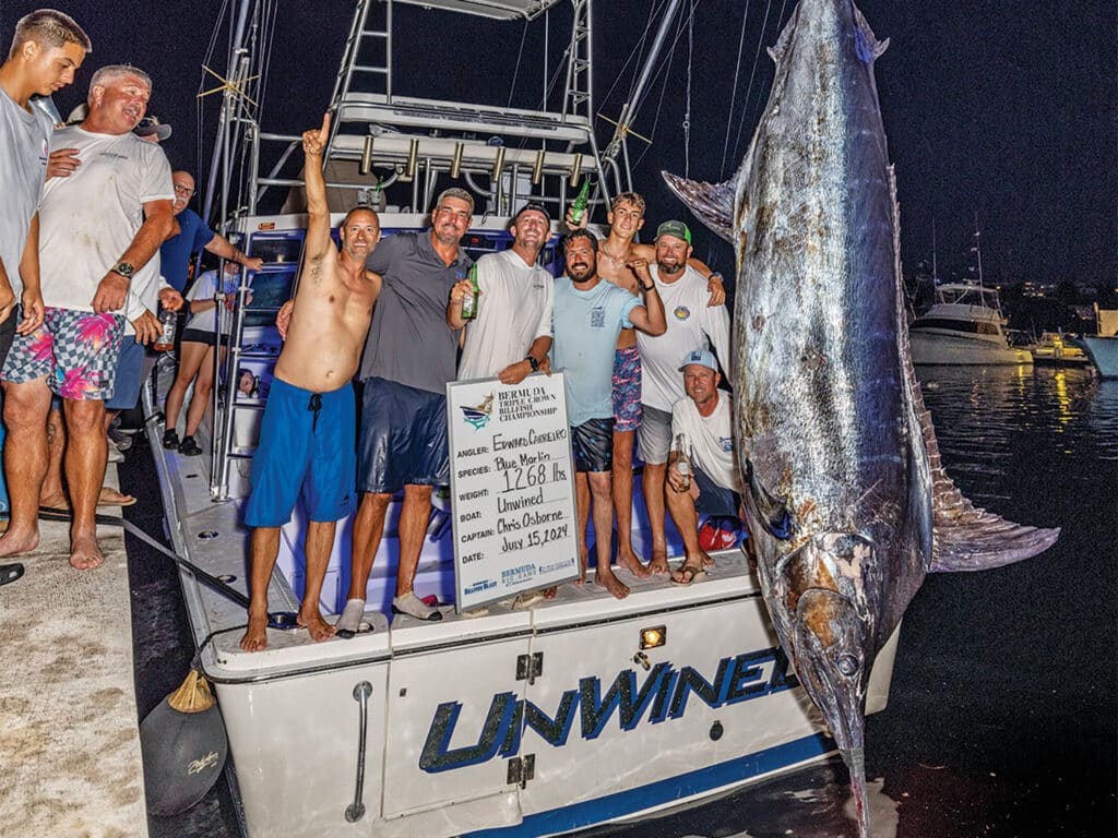 Team Unwined with a grander blue marlin