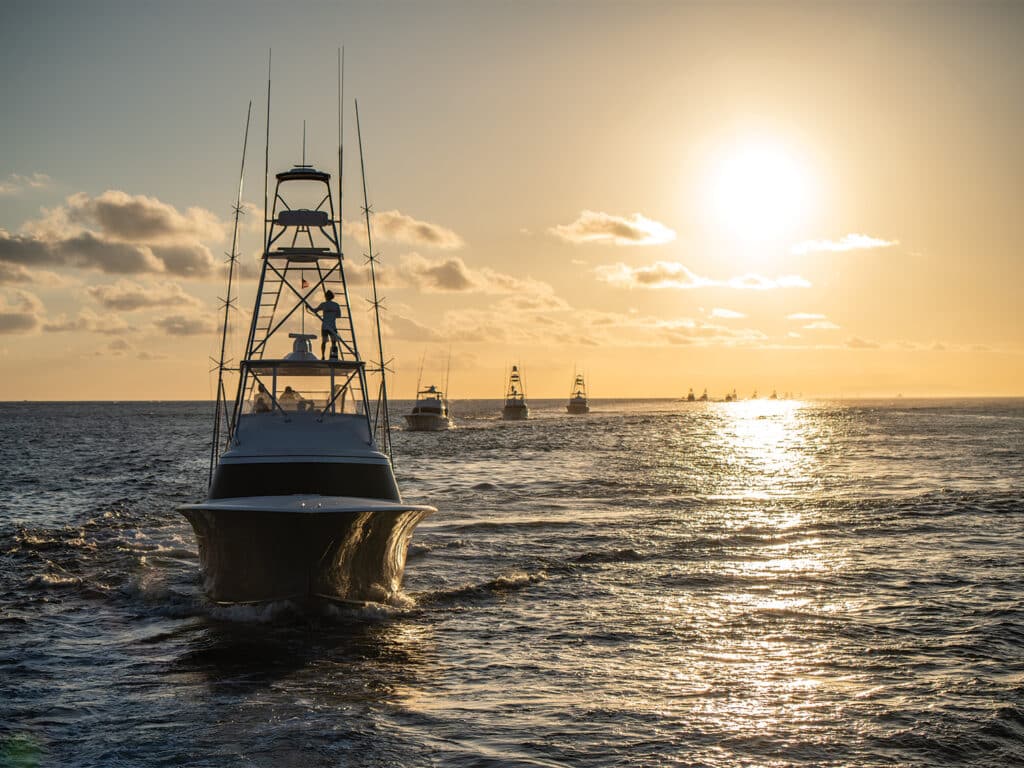 The Fleet of the Los Suenos Signature Triple Crown on the water.