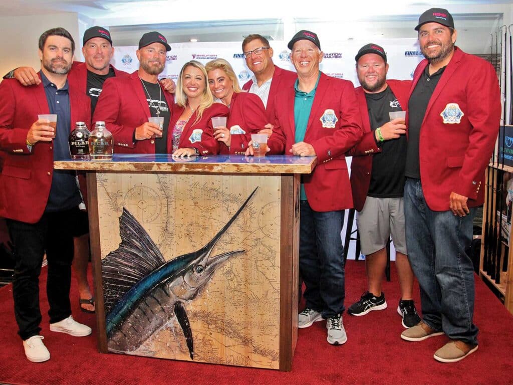 A team of anglers at the Quest for the Crest sailfsih series.