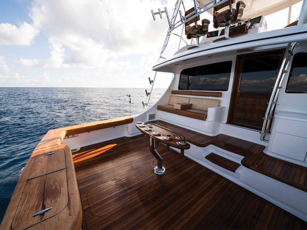 Cockpit of the Spencer 64 sport-fishing boat.