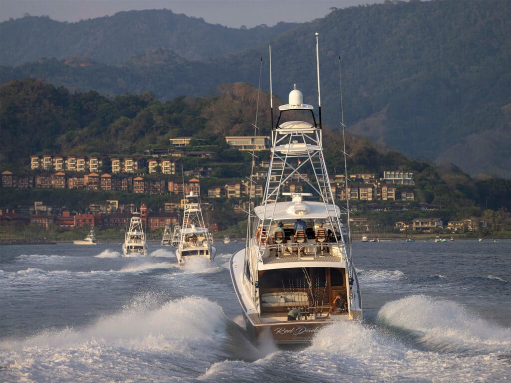 The fleet of sport-fishing boats at the 2026 Los Suenos Triple Crown