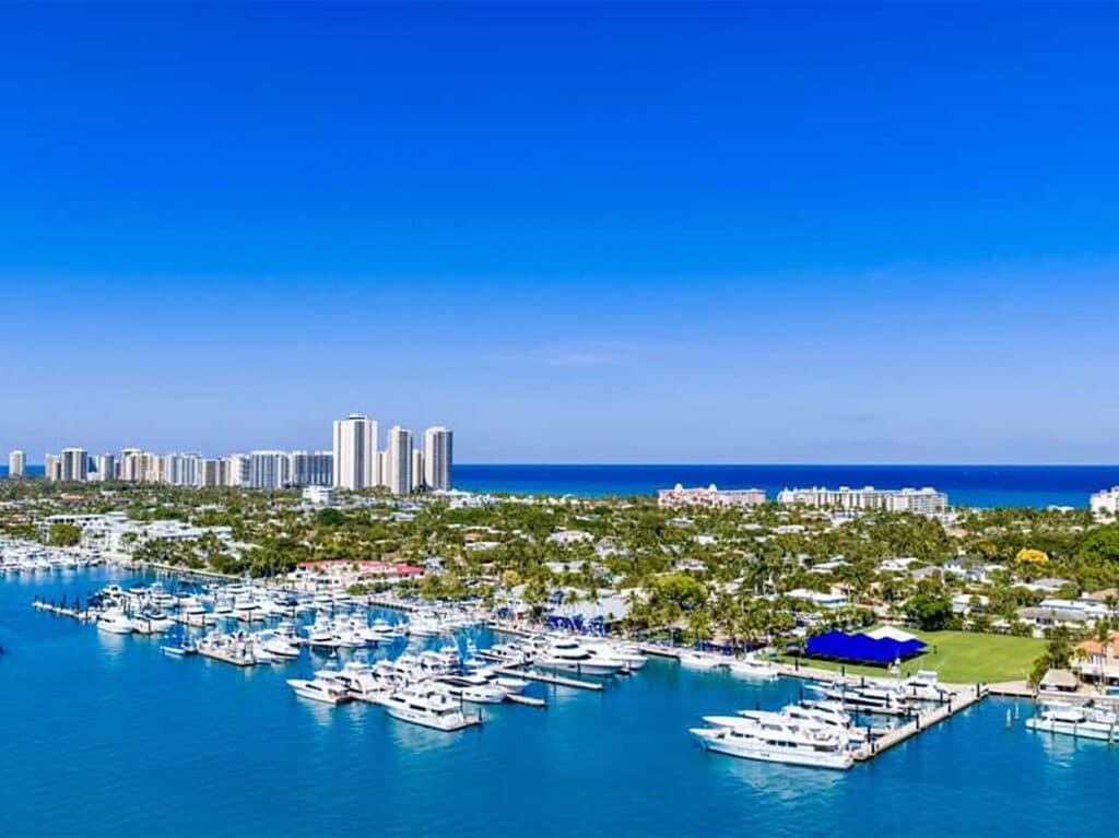 Aerial view of the Sailfish marina