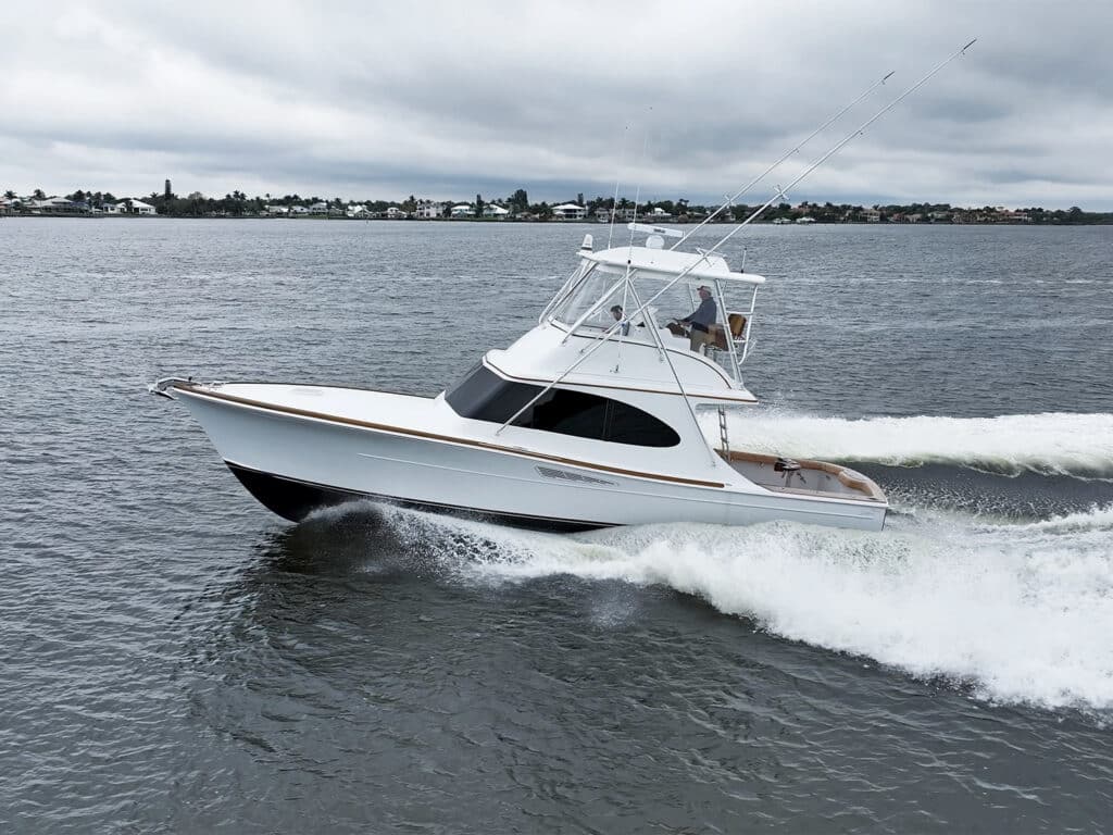 Release 46 Boatworks on the water.