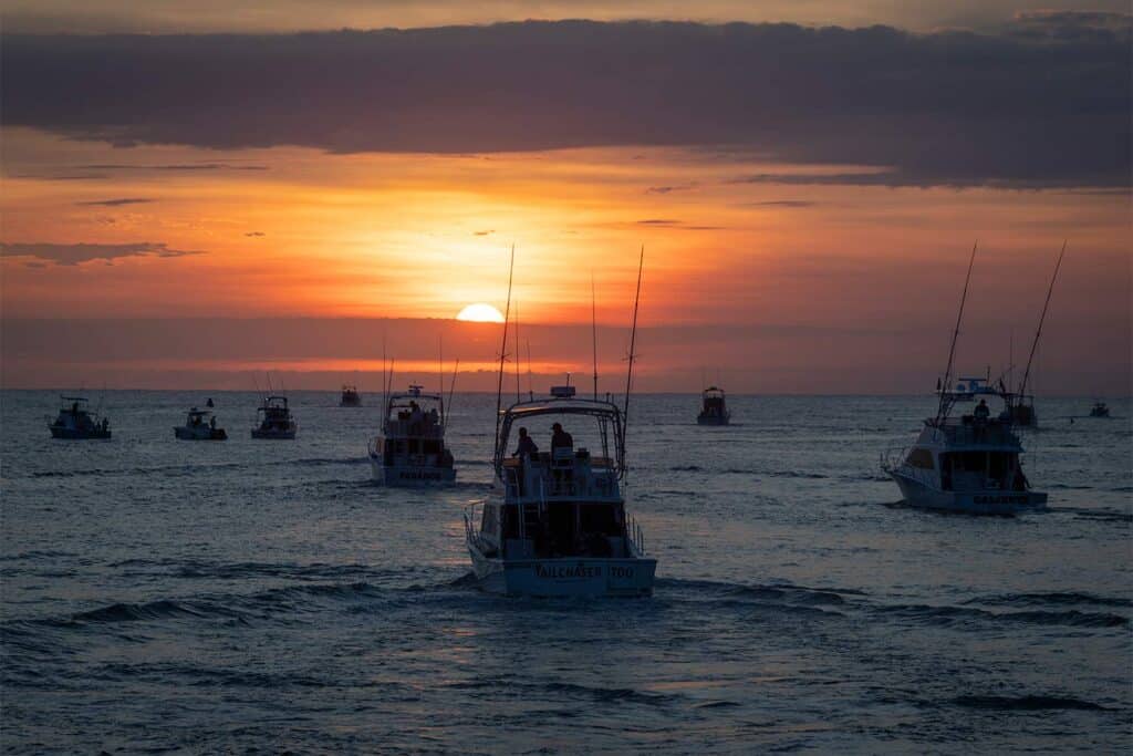 Los Cabos sunset fishing fleet