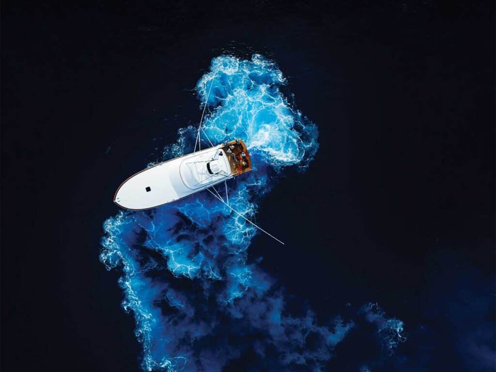 Sport-fishing boat on water
