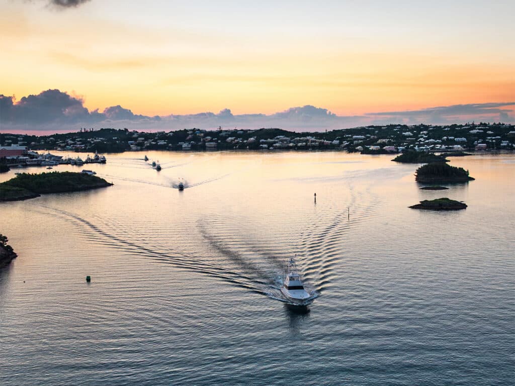 Aerial view of the Bermuda Triple Crown Fleet