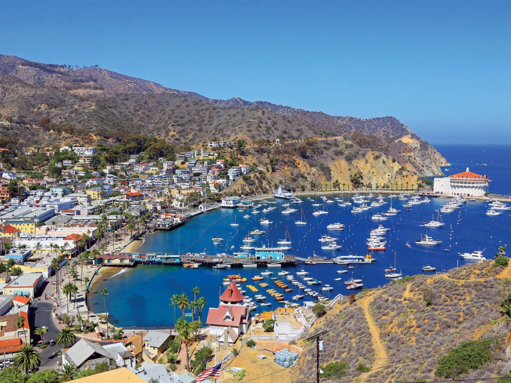 Aerial view of Catalina Island