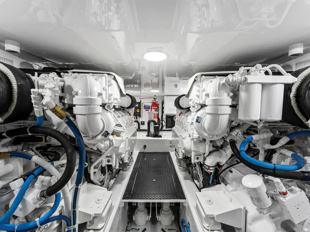 Engine room of the Viking 50 Billfish