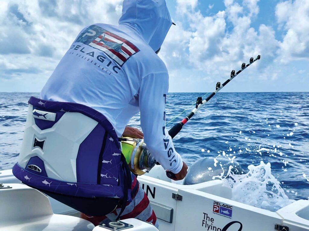 Angler fishing from the cockpit.