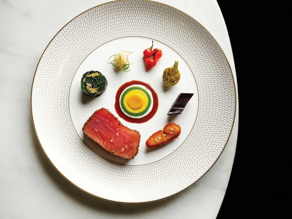 fresh fish food plating