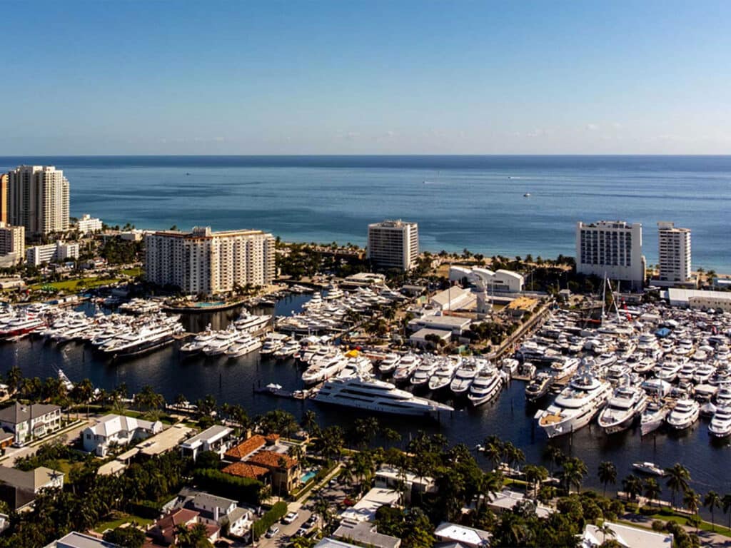 Fort Lauderdale aerial view marina.