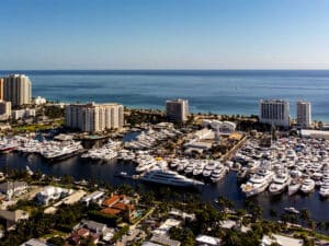 Fort Lauderdale aerial view marina.