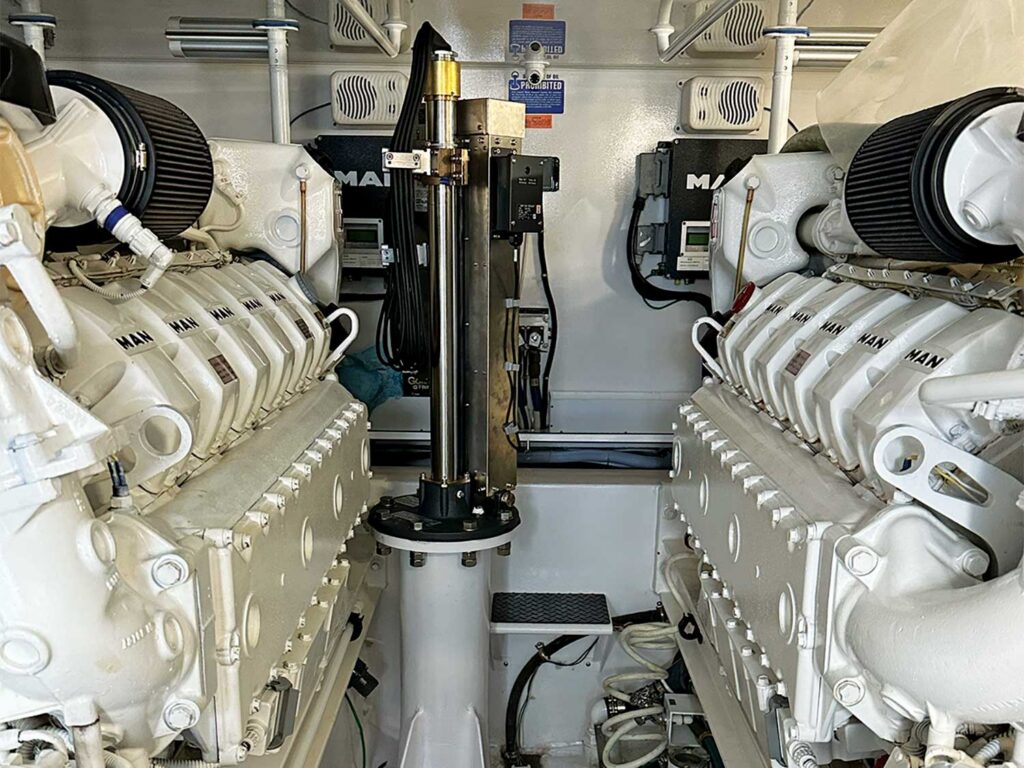 Engine room with transducer
